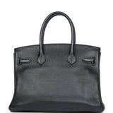 Pre-owned Hermes Birkin 30 Black Novillo Gold Hardware