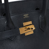 Pre-owned Hermes Birkin 30 Black Novillo Gold Hardware