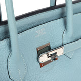 Pre-owned Hermes Birkin 35 Ciel Togo Palladium Hardware