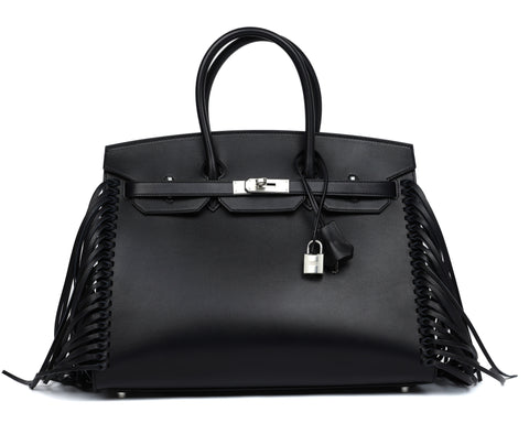 Hermes Birkin 35 Anate Black Evergrain Palladium Hardware