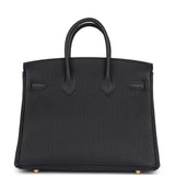 Pre-owned Hermes Birkin 25 Black Togo Gold Hardware