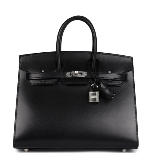 Hermes Birkin Sellier 25 Black Box Palladium Hardware