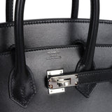 Hermes Birkin Sellier 25 Black Box Palladium Hardware