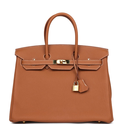 Pre-owned Hermes Birkin 35 Gold Togo Gold Hardware