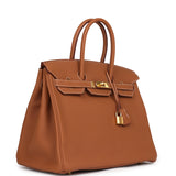 Pre-owned Hermes Birkin 35 Gold Togo Gold Hardware