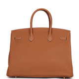 Pre-owned Hermes Birkin 35 Gold Togo Gold Hardware