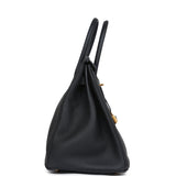 Pre-owned Hermes Birkin 35 Black Togo Gold Hardware