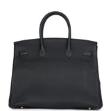 Pre-owned Hermes Birkin 35 Black Togo Gold Hardware