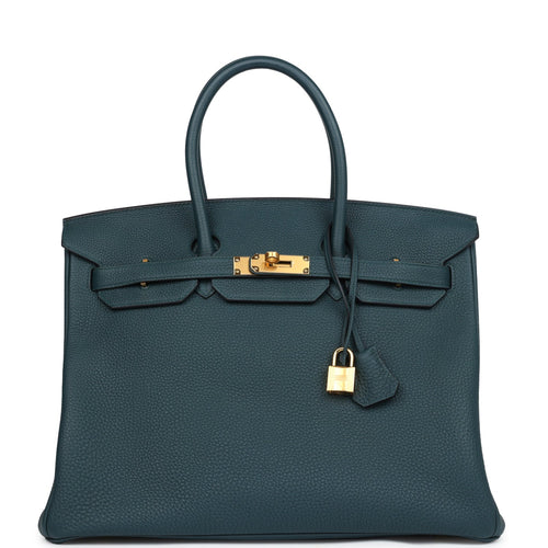 Hermes Birkin 35 Vert Cypress Togo Gold Hardware