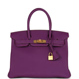 Hermes Special Order (HSS) Birkin 30 Anemone Togo Brushed Gold Hardware