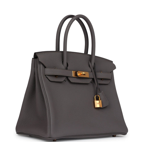 Pre-owned Hermes Birkin 30 Etain Togo Rose Gold Hardware