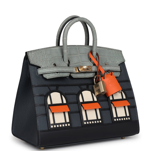 Hermes "Rainy Days" Sac Faubourg Birkin 20 Gris Misty Matte Alligator Permabrass Hardware