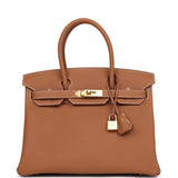 Hermes Birkin 30 Gold Togo Gold Hardware