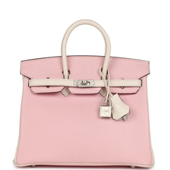 Hermes Special Order (HSS) Birkin 25 Rose Sakura and Nata Chevre Mysore Brushed Gold Hardware