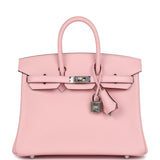 Hermes Birkin 25 Rose Sakura Swift Palladium Hardware