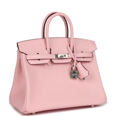 Hermes Birkin 25 Rose Sakura Swift Palladium Hardware