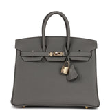 Hermes Birkin 25 Gris Meyer Togo Permabrass Hardware