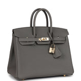 Hermes Birkin 25 Gris Meyer Togo Permabrass Hardware