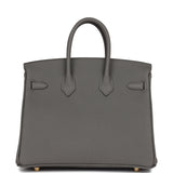 Hermes Birkin 25 Gris Meyer Togo Permabrass Hardware