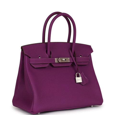 Hermes Special Order (HSS) Birkin 30 Anemone Verso Togo Brushed Palladium Hardware