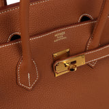 Pre-owned Hermes Birkin 35 Gold Togo Gold Hardware