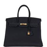 Hermes Birkin 35 Caban Togo Gold Hardware