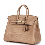 Hermes Birkin 25 Chai Matte Alligator Gold Hardware