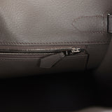 Hermes Special Order (HSS) Birkin 30 Etain and Black Clemence Palladium Hardware