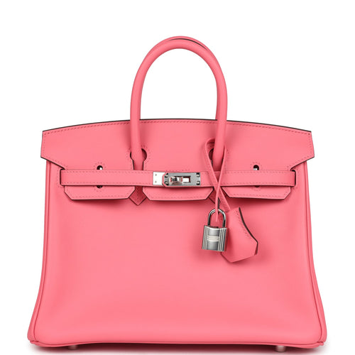 Hermes Birkin 25 Rose Azalee Swift Palladium Hardware
