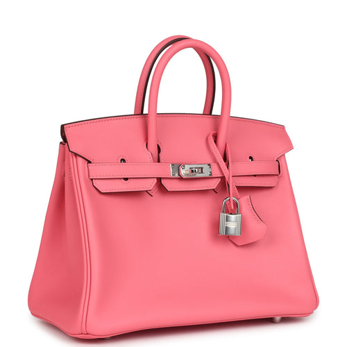 Hermes Birkin 25 Rose Azalee Swift Palladium Hardware