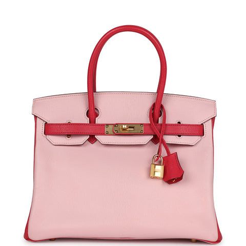 Hermes Special Order (HSS) Birkin 30 Rose Sakura and Rose Extreme Chevre Gold Hardware