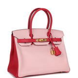 Hermes Special Order (HSS) Birkin 30 Rose Sakura and Rose Extreme Chevre Gold Hardware