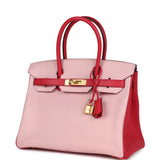 Hermes Special Order (HSS) Birkin 30 Rose Sakura and Rose Extreme Chevre Gold Hardware