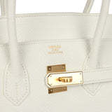 Pre-owned Hermes Birkin 35 White Clemence Gold Hardware