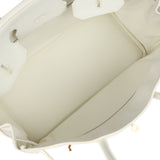 Pre-owned Hermes Birkin 35 White Clemence Gold Hardware
