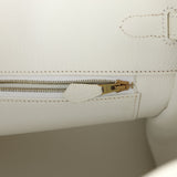 Pre-owned Hermes Birkin 35 White Clemence Gold Hardware