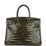 Pre-owned Hermes Birkin 30 Vert Veronese Shiny Porosus Crocodile Palladium Hardware