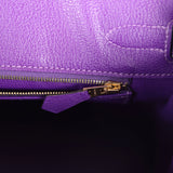 Pre-owned Hermes Birkin 30 Ultraviolet Shiny Niloticus Crocodile Gold Hardware