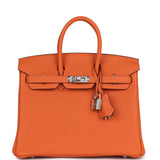 Hermes Birkin 25 Orange Togo Palladium Hardware