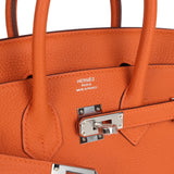 Hermes Birkin 25 Orange Togo Palladium Hardware