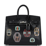 Hermes Birkin Sellier 20 “Bouclerie Moderne Casaque” Black Chevre Chamkila Palladium Hardware