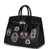 Hermes Birkin Sellier 20 “Bouclerie Moderne Casaque” Black Chevre Chamkila Palladium Hardware