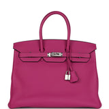 Hermes Birkin 35 Rose Pourpre Togo Palladium Hardware