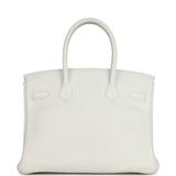 Pre-owned Hermes Birkin 30 White Clemence Gold Hardware