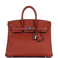 Hermes Birkin 25 Cuirve Verso Taurillon Novillo Palladium Hardware