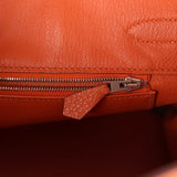 Pre-owned Hermes Birkin 30 Orange Togo Palladium Hardware