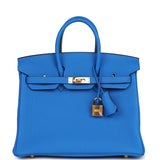 Hermes Birkin 25 Bleu Hydra Togo Gold Hardware