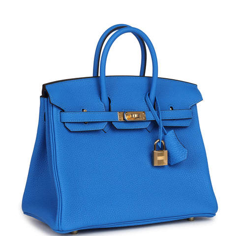 Hermes Birkin 25 Bleu Hydra Togo Gold Hardware