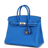 Hermes Birkin 25 Bleu Hydra Togo Gold Hardware