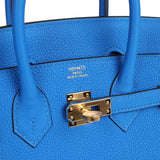 Hermes Birkin 25 Bleu Hydra Togo Gold Hardware